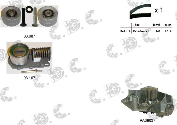 Autokit 04.5227PA - Ūdenssūknis + Zobsiksnas komplekts ps1.lv