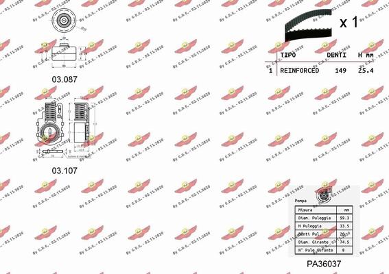 Autokit 04.5227PA - Ūdenssūknis + Zobsiksnas komplekts ps1.lv