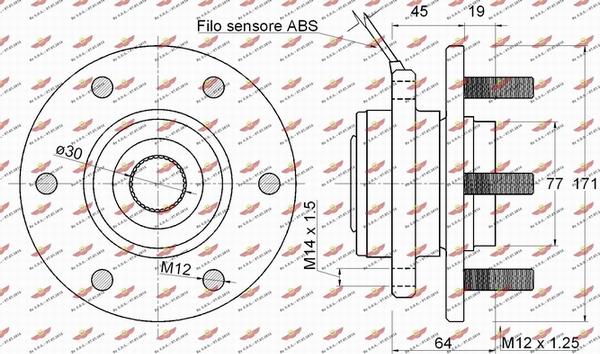 Autokit 01.98245 - Riteņa rumbas gultņa komplekts ps1.lv