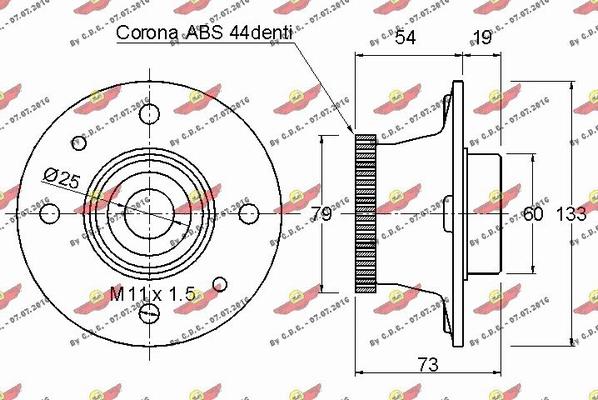 Autokit 01.97550 - Riteņa rumbas gultņa komplekts ps1.lv