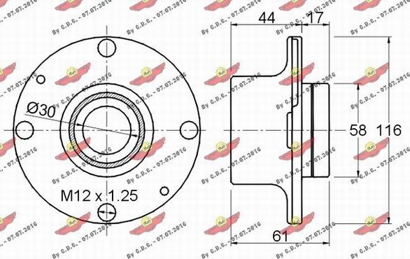 Autokit 01.343 - Riteņa rumbas gultņa komplekts ps1.lv