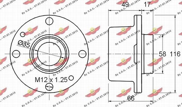 Autokit 01.328 - Riteņa rumbas gultņa komplekts ps1.lv