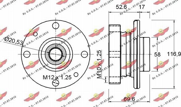 Autokit 01.322 - Riteņa rumbas gultņa komplekts ps1.lv