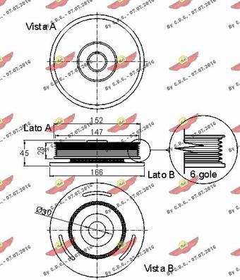 Autokit 03.90098 - Piedziņas skriemelis, Kloķvārpsta ps1.lv