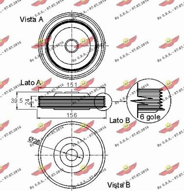 Autokit 03.90093 - Piedziņas skriemelis, Kloķvārpsta ps1.lv