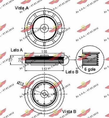 Autokit 03.90097 - Piedziņas skriemelis, Kloķvārpsta ps1.lv