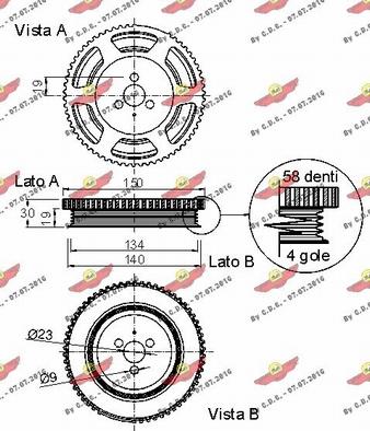 Autokit 03.90057 - Piedziņas skriemelis, Kloķvārpsta ps1.lv