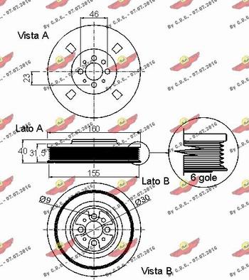 Autokit 03.90012 - Piedziņas skriemelis, Kloķvārpsta ps1.lv