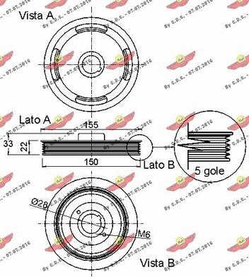 Autokit 03.90082 - Piedziņas skriemelis, Kloķvārpsta ps1.lv