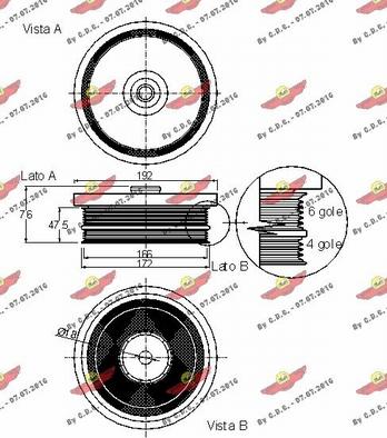 Autokit 03.90034 - Piedziņas skriemelis, Kloķvārpsta ps1.lv