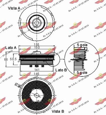 Autokit 03.90032 - Piedziņas skriemelis, Kloķvārpsta ps1.lv