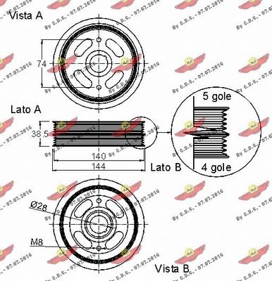 Autokit 03.90190 - Piedziņas skriemelis, Kloķvārpsta ps1.lv