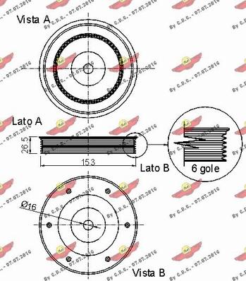 Autokit 03.90118 - Piedziņas skriemelis, Kloķvārpsta ps1.lv