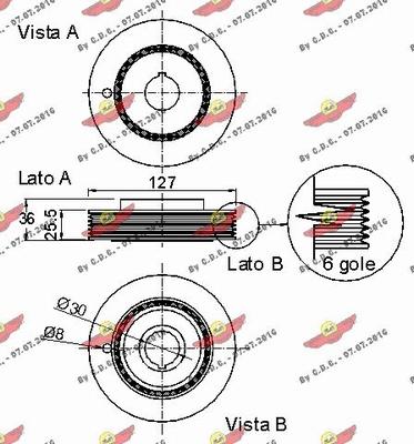 Autokit 03.90117 - Piedziņas skriemelis, Kloķvārpsta ps1.lv