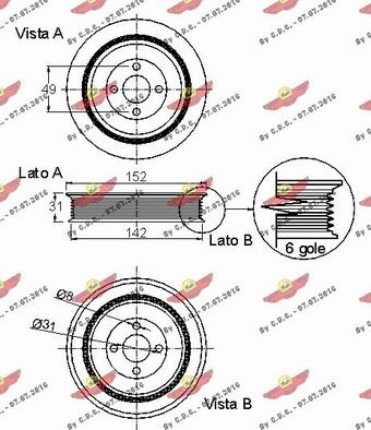 Autokit 03.90126 - Piedziņas skriemelis, Kloķvārpsta ps1.lv