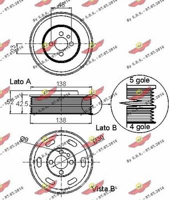 Autokit 03.90246 - Piedziņas skriemelis, Kloķvārpsta ps1.lv