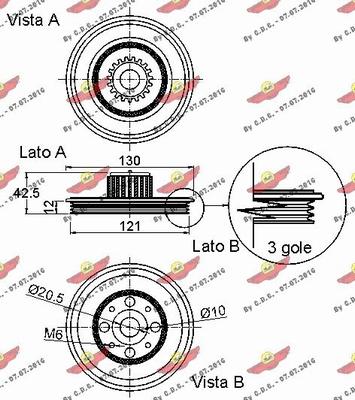 Autokit 03.90265 - Piedziņas skriemelis, Kloķvārpsta ps1.lv