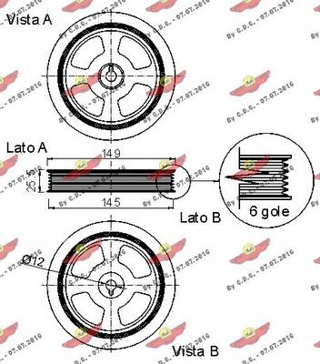 Autokit 03.90208 - Piedziņas skriemelis, Kloķvārpsta ps1.lv