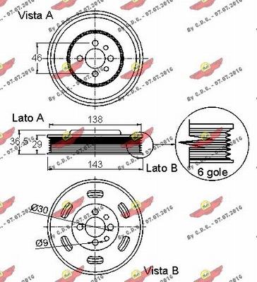 Autokit 03.90236 - Piedziņas skriemelis, Kloķvārpsta ps1.lv