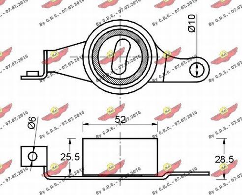 Autokit 03.672 - Spriegotājrullītis, Gāzu sadales mehānisma piedziņas siksna ps1.lv