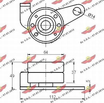 Autokit 03.033 - Spriegotājrullītis, Gāzu sadales mehānisma piedziņas siksna ps1.lv