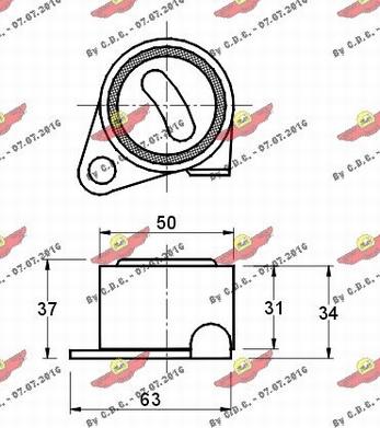 Autokit 03.100 - Spriegotājrullītis, Gāzu sadales mehānisma piedziņas siksna ps1.lv