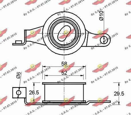 Autokit 03.178 - Spriegotājrullītis, Gāzu sadales mehānisma piedziņas siksna ps1.lv