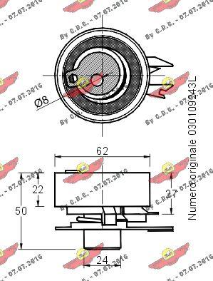 Autokit 03.80665 - Spriegotājrullītis, Gāzu sadales mehānisma piedziņas siksna ps1.lv