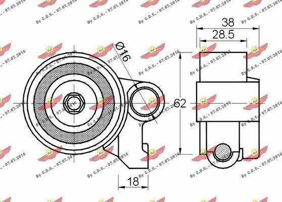 Autokit 03.80863 - Spriegotājrullītis, Gāzu sadales mehānisma piedziņas siksna ps1.lv