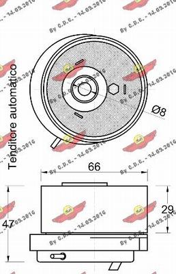 Autokit 03.80813 - Spriegotājrullītis, Gāzu sadales mehānisma piedziņas siksna ps1.lv