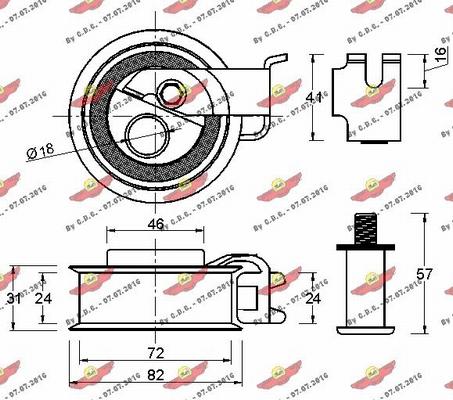 Autokit 03.80838 - Spriegotājrullītis, Gāzu sadales mehānisma piedziņas siksna ps1.lv