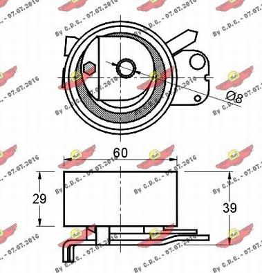 Autokit 03.80398 - Spriegotājrullītis, Gāzu sadales mehānisma piedziņas siksna ps1.lv