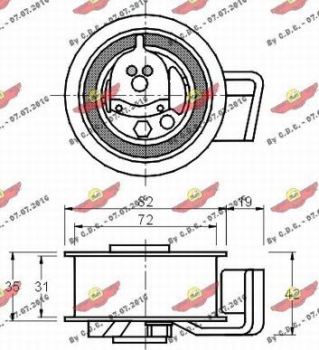 Autokit 03.80201 - Spriegotājrullītis, Gāzu sadales mehānisma piedziņas siksna ps1.lv