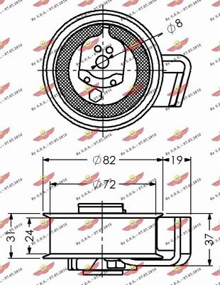 Autokit 03.80225 - Spriegotājrullītis, Gāzu sadales mehānisma piedziņas siksna ps1.lv