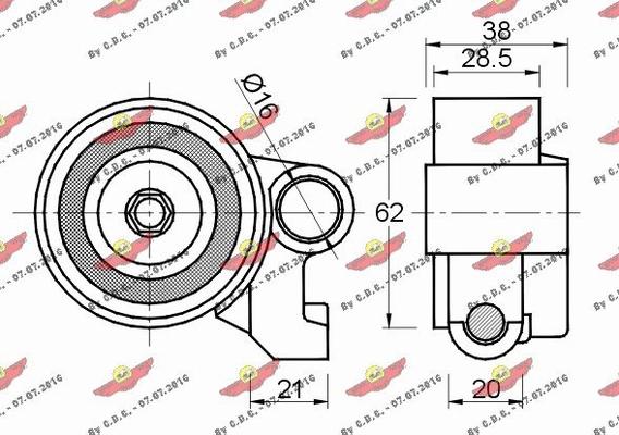 Autokit 03.80732 - Spriegotājrullītis, Gāzu sadales mehānisma piedziņas siksna ps1.lv