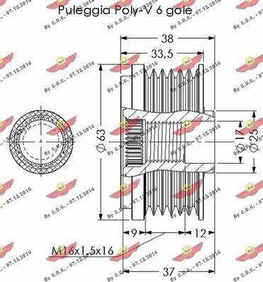 Autokit 03.81955 - Piedziņas skriemelis, Ģenerators ps1.lv