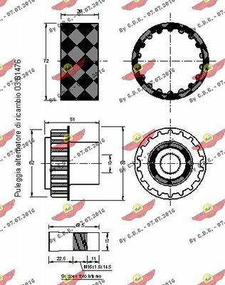 Autokit 03.81476C - Piedziņas skriemelis, Ģenerators ps1.lv