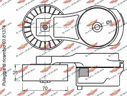 Autokit 03.81634 - Siksnas spriegotājs, Ķīļsiksna ps1.lv