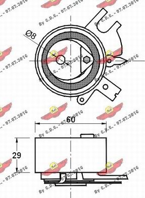 Autokit 03.81184 - Spriegotājrullītis, Gāzu sadales mehānisma piedziņas siksna ps1.lv