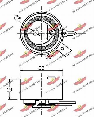 Autokit 03.81348 - Spriegotājrullītis, Gāzu sadales mehānisma piedziņas siksna ps1.lv