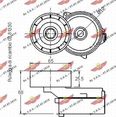 Autokit 03.81329 - Siksnas spriegotājs, Ķīļsiksna ps1.lv