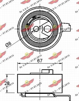 Autokit 03.81717 - Spriegotājrullītis, Gāzu sadales mehānisma piedziņas siksna ps1.lv