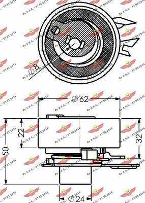 Autokit 03.359 - Spriegotājrullītis, Gāzu sadales mehānisma piedziņas siksna ps1.lv