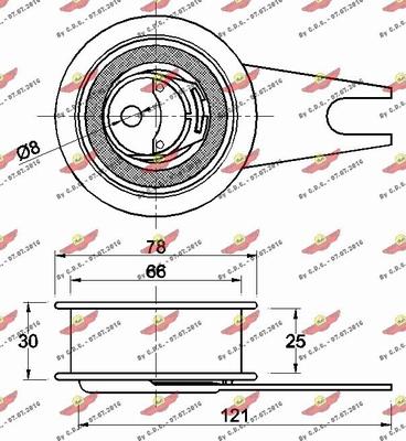 Autokit 03.355 - Spriegotājrullītis, Gāzu sadales mehānisma piedziņas siksna ps1.lv