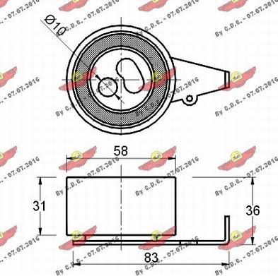 Autokit 03.370 - Spriegotājrullītis, Gāzu sadales mehānisma piedziņas siksna ps1.lv