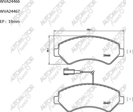 Automotor France PBP5464 - Bremžu uzliku kompl., Disku bremzes ps1.lv