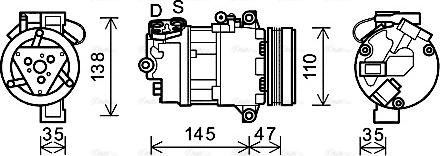 Ava Quality Cooling BWAK395 - Kompresors, Gaisa kond. sistēma ps1.lv