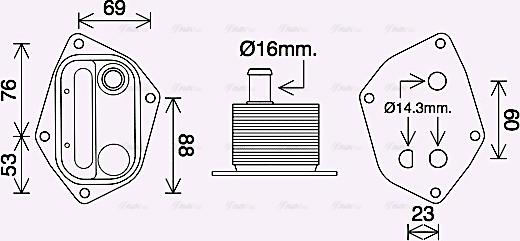 Ava Quality Cooling HY3459 - Eļļas radiators, Motoreļļa ps1.lv