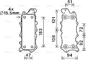 Ava Quality Cooling MS3685 - Eļļas radiators, Motoreļļa ps1.lv