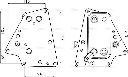 Ava Quality Cooling OL3748 - Eļļas radiators, Motoreļļa ps1.lv